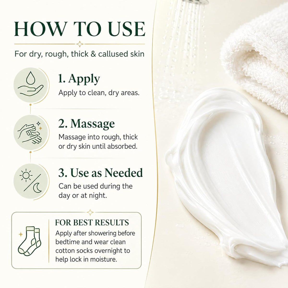 PurOrganica Urea Cream 40% – Made in USA, Maximum Strength Foot Cream for Dry, Cracked Heels, Corns, Calluses & Rough Feet, Exfoliating Moisturizer