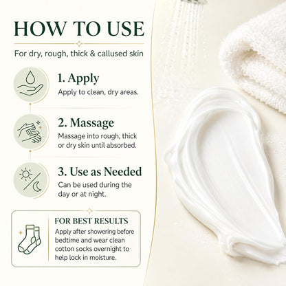 PurOrganica Urea Cream 40% – Made in USA, Maximum Strength Foot Cream for Dry, Cracked Heels, Corns, Calluses & Rough Feet, Exfoliating Moisturizer