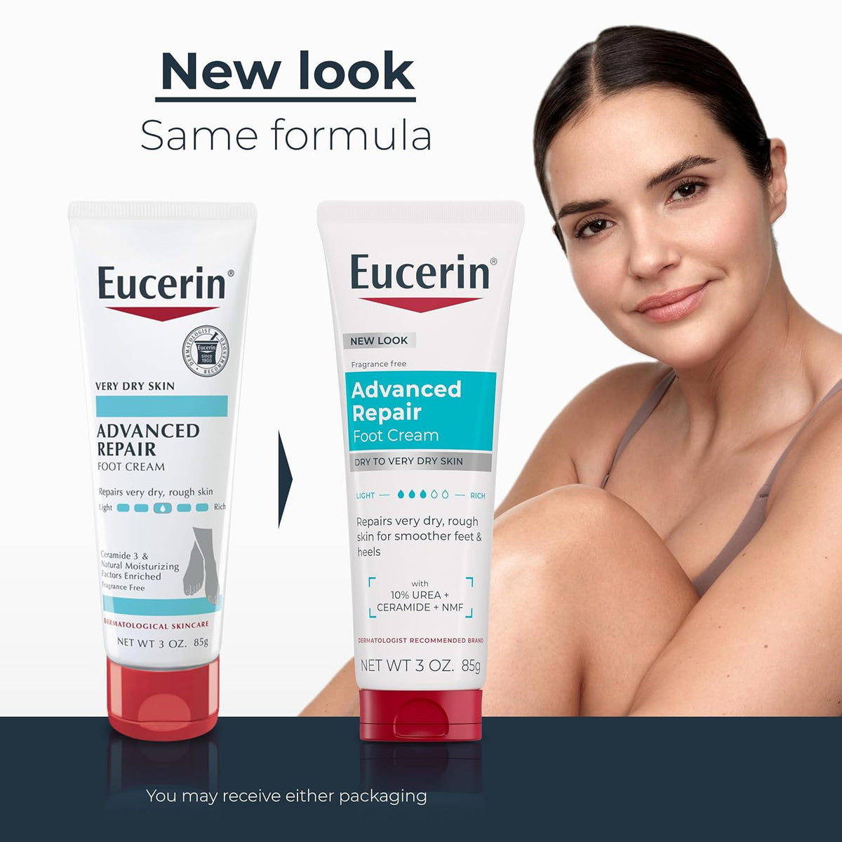 Eucerin Advanced Repair Foot Cream with Urea, Mulitpack, 3 x 3 OZ