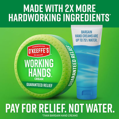 O'Keeffe's Working Hands Hand Cream, 3.4 oz Jar, 1 Pack for Extreme Dryness