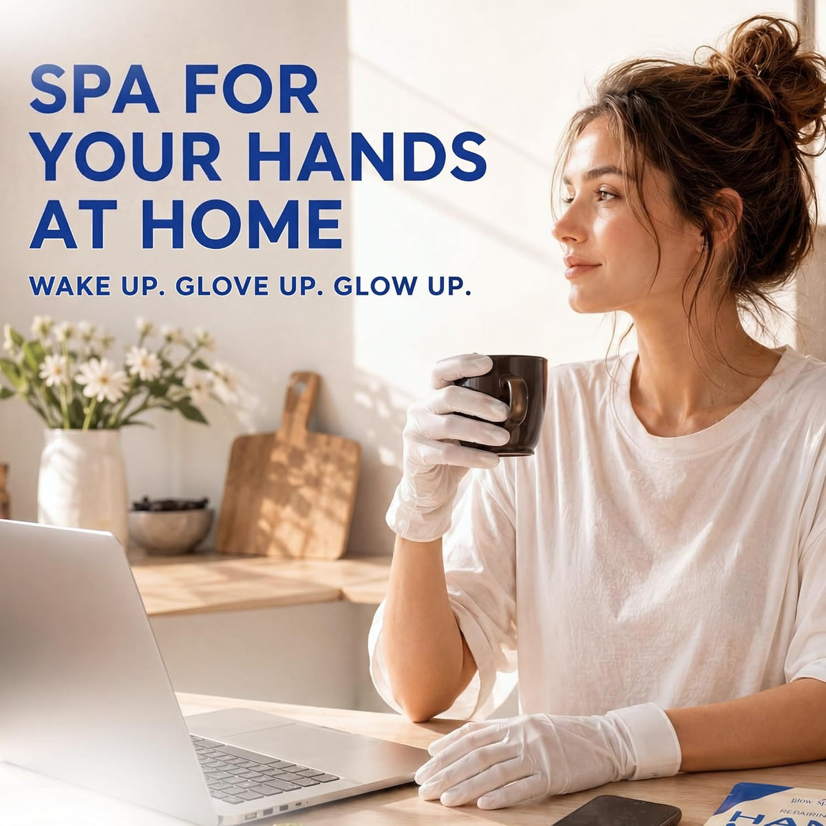 Hand Mask – Moisturizing Gloves for Dry Cracked Hands, Deep Collagen Care