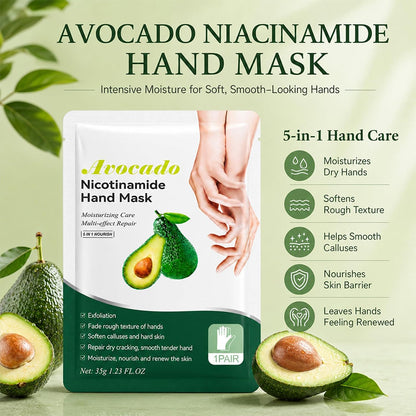 Avocado Hand Masks Moisturizing Glove, 5 Pairs Hand Peeling Mask