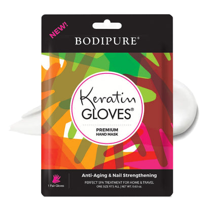 Bodipure Hand Mask Premium 4pk, K-Beauty Keratin, Deep Moisture, Nail Care