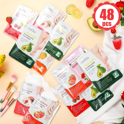 48 Pcs Fruits Beauty Hand Foot Mask Bulk for Women Girl Sister