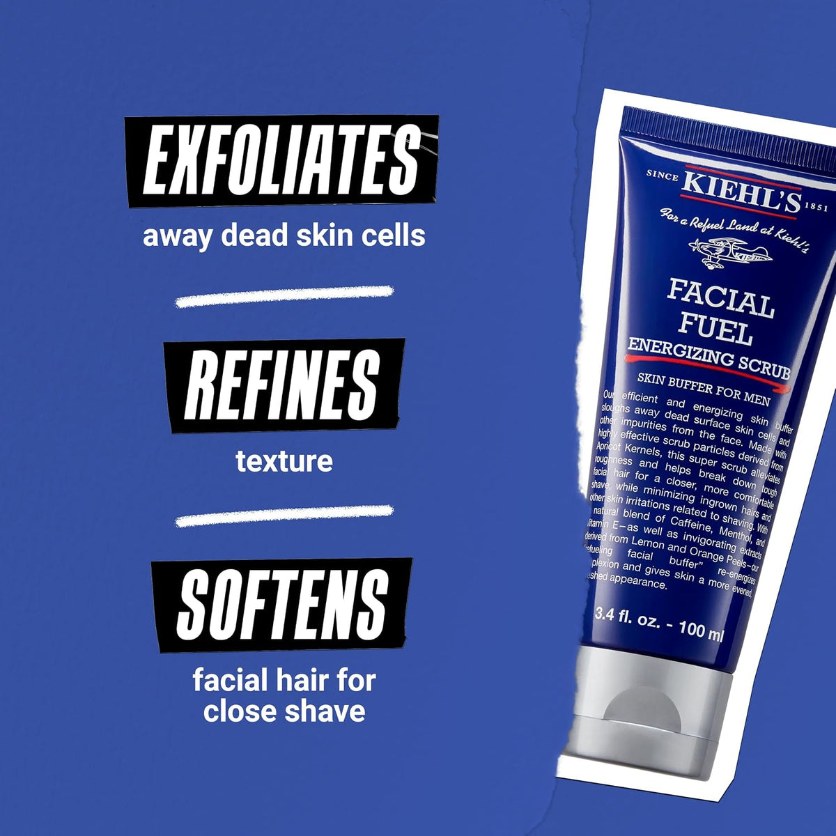 Kiehl's - Facial Fuel Face Men's Energizing Scrub, Exfoliates and Smooths Skin