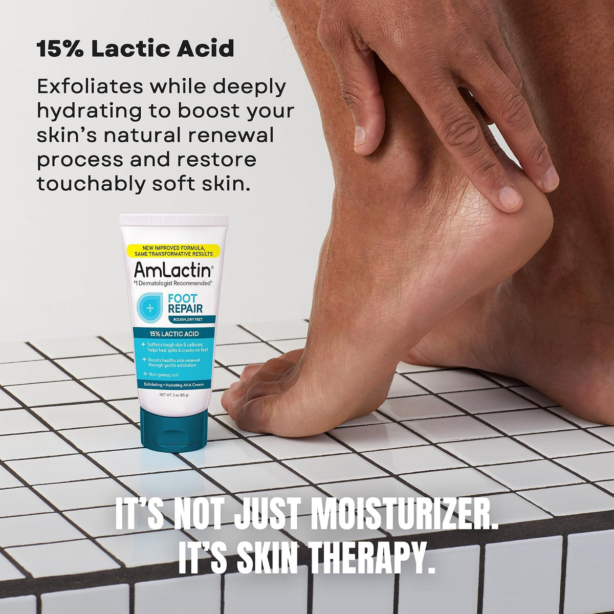 AmLactin Foot Repair Cream, 15% Lactic Acid for Cracked Heels, 3 oz