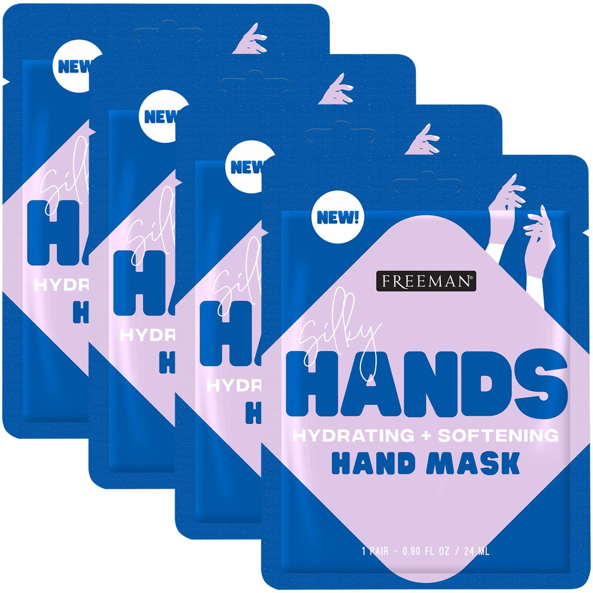 Freeman Silky Hands Hand Mask 2-Pack, Moisturizing Gloves with Coconut Oil