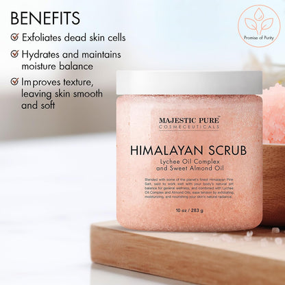 Majestic Pure Himalayan Salt Body Scrub, 10 Oz