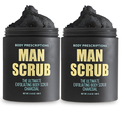 Body Prescriptions Men’s Exfoliating Body Scrub – Ultimate Skin Cleansing Wash in Jar with Twist-Top Lid, For All Skin Types, 21 Ounce (Pack of 1), Cedarwood