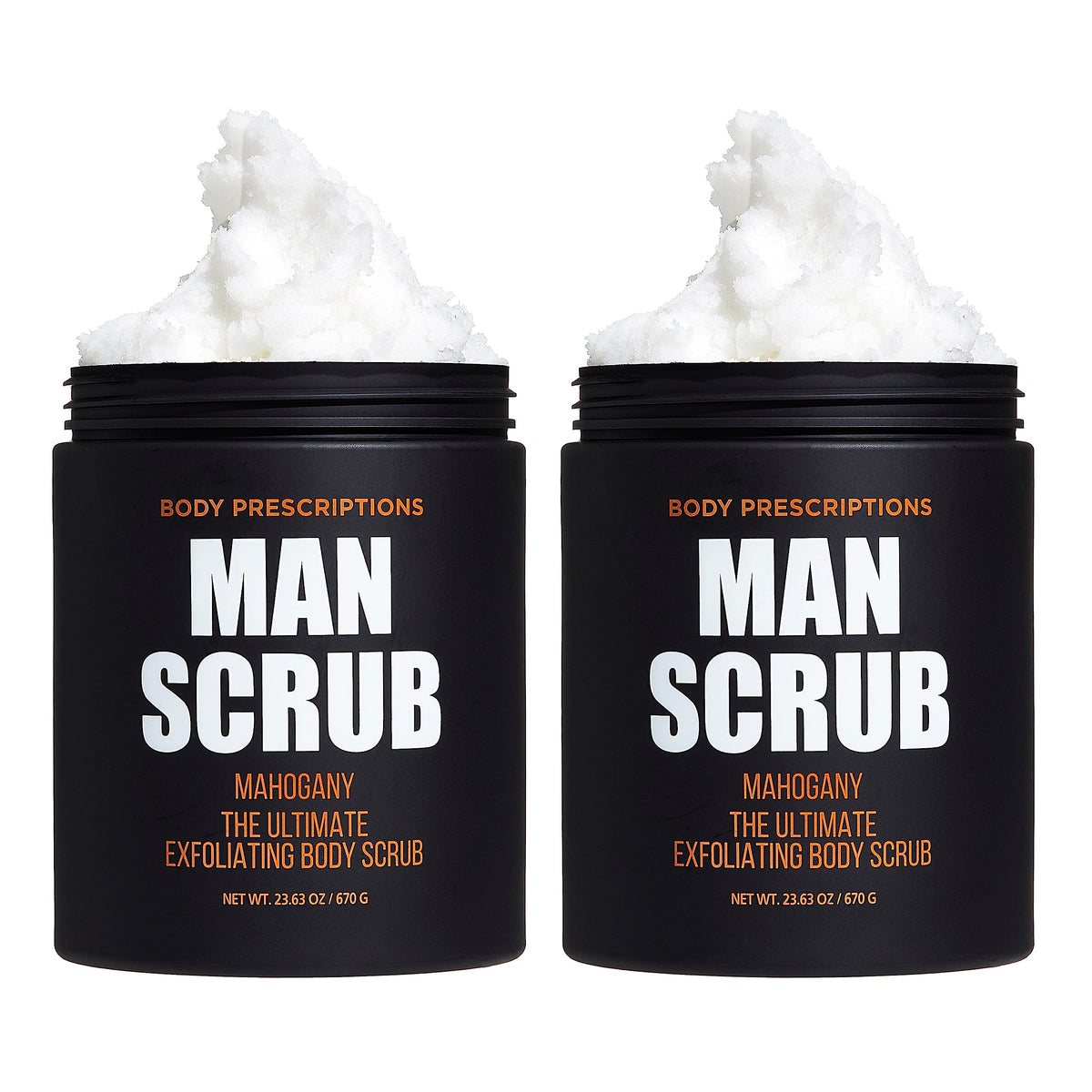 Body Prescriptions Men’s Exfoliating Body Scrub – Ultimate Skin Cleansing Wash in Jar with Twist-Top Lid, For All Skin Types, 21 Ounce (Pack of 1), Cedarwood