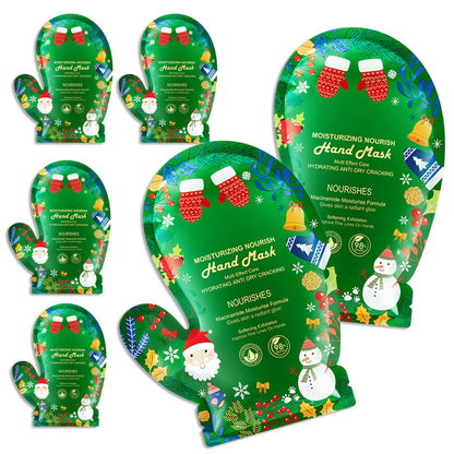 6 Pairs Hand Mask for Dry Cracked Hands,Nourishing Moisturizing Gloves,Hands Moisturizer for Deep Moisturizing,Silky Smooth Moisturizing Gloves,Hand Care Mask Set(A)