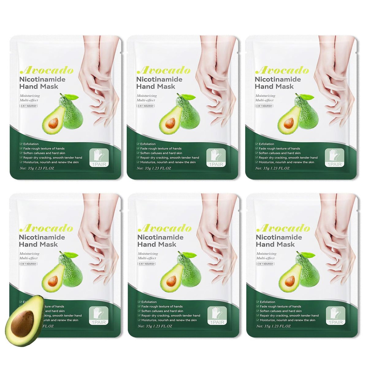 Hydrating Hand Masks, 6PCS Hand Mask Moisturizing Gloves for Men Women, Smooth Long Lasting Soft Exfoliating Hand Peeling Spa Mask Moisturizer Beauty Gift Set for Dry Cracked Rough Dull Hands（A)