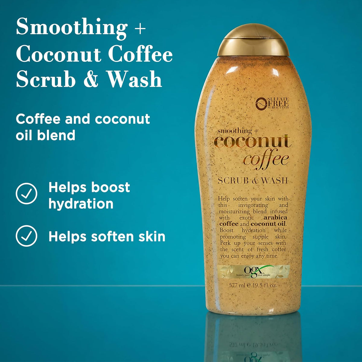 OGX Smoothing + Coconut Coffee Body Scrub, 19.5 fl oz
