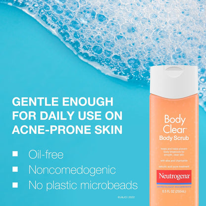 Neutrogena Body Clear Acne Body Wash & Exfoliating Scrub, 8.5 fl oz