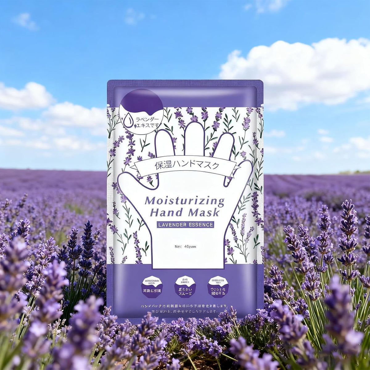 Mositurizing Hand Masks with Lavender, Hydrating Hand Glove for Dry Cracked Hands,Hand Mask Gloves for Soft and Smooth Touch Hands（3Pack）
