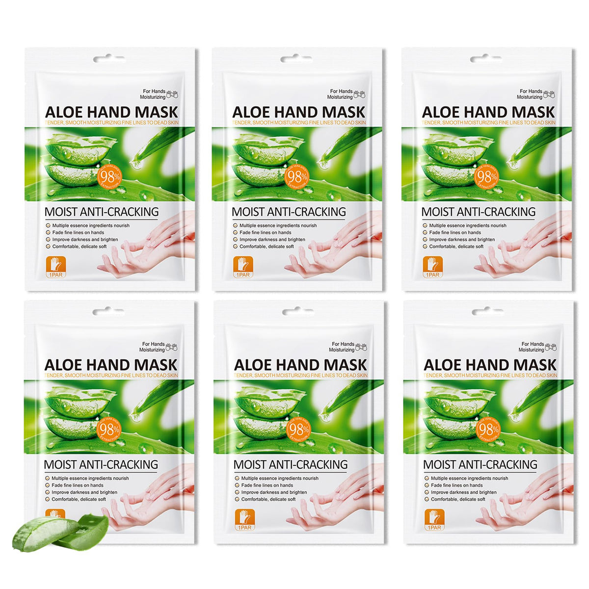 Hydrating Hand Masks, 6PCS Hand Mask Moisturizing Gloves for Men Women, Smooth Long Lasting Soft Exfoliating Hand Peeling Spa Mask Moisturizer Beauty Gift Set for Dry Cracked Rough Dull Hands（A)