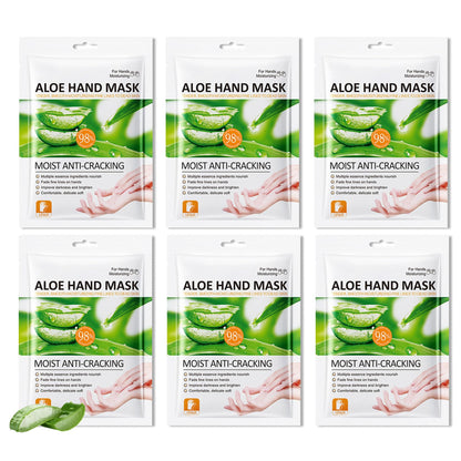 Hydrating Hand Masks, 6PCS Hand Mask Moisturizing Gloves for Men Women, Smooth Long Lasting Soft Exfoliating Hand Peeling Spa Mask Moisturizer Beauty Gift Set for Dry Cracked Rough Dull Hands（A)