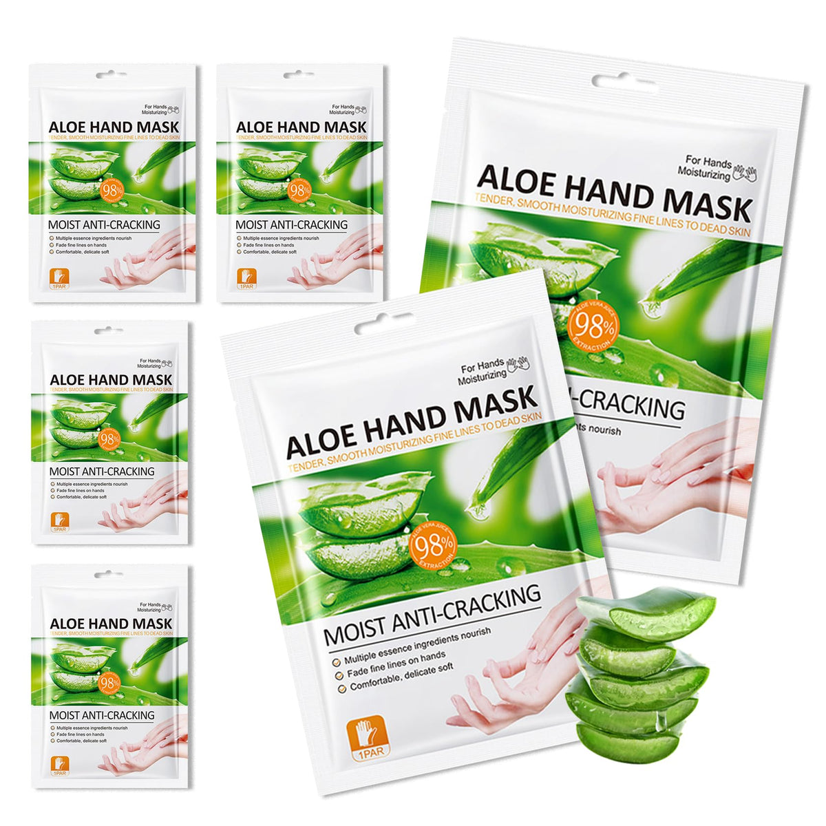 6 Pairs Hand Mask for Dry Cracked Hands,Nourishing Moisturizing Gloves,Hands Moisturizer for Deep Moisturizing,Silky Smooth Moisturizing Gloves,Hand Care Mask Set(A)