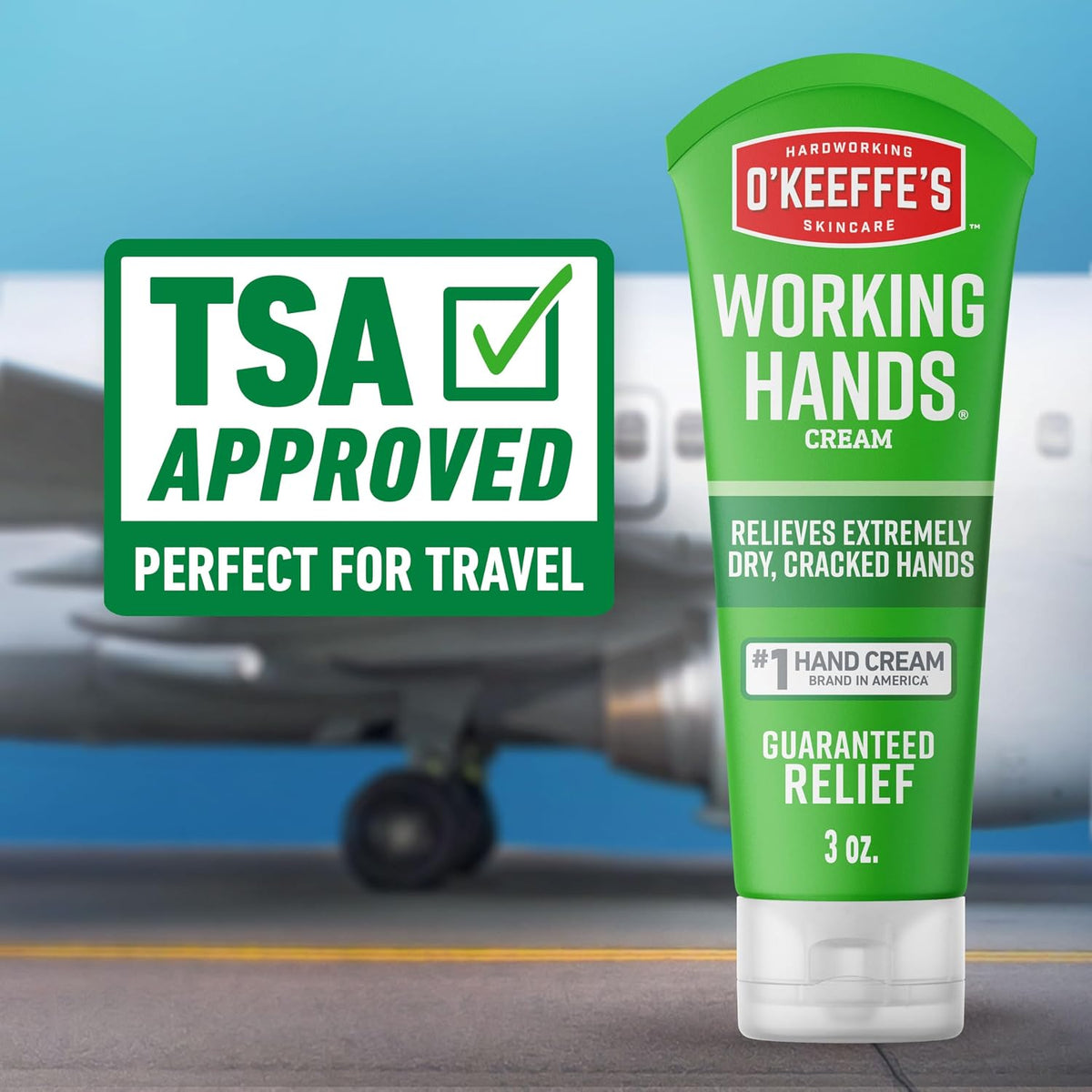 O'Keeffe's Working Hands Hand Cream (3 oz Tube) and Healthy Feet Foot Cream (3 oz Tube) - Repairing Skincare for Extremely Dry, Cracked Hands and Feet, Travel Size