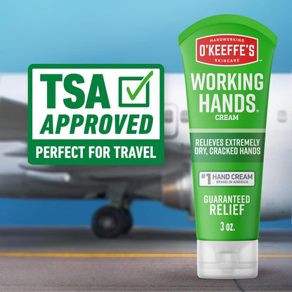 O'Keeffe's Working Hands Hand Cream (3 oz Tube) and Healthy Feet Foot Cream (3 oz Tube) - Repairing Skincare for Extremely Dry, Cracked Hands and Feet, Travel Size