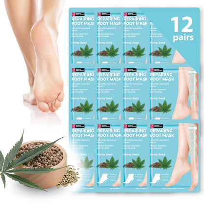 Innerest Original Derma Beauty Foot Mask 12 Pairs Shea Butter + Avocado Foot Mask - Foot Masks after Callus Remover Pedicure Supplies
