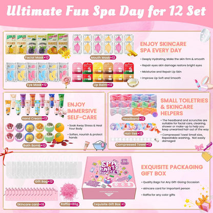 136 PCS Party Favors Bags for Eye Mask Lip Balm Hand Cream & Face Mask Skincare, Foot Spa Bath Bomb & Headband, Bachelorette Party, Retirement Graduation, Friendship, Sister & Birthday Gifts for Women