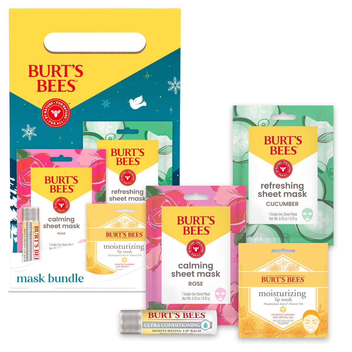 Burt's Bees Tips and Toes Kit Gift Set, 6 Travel Size Products