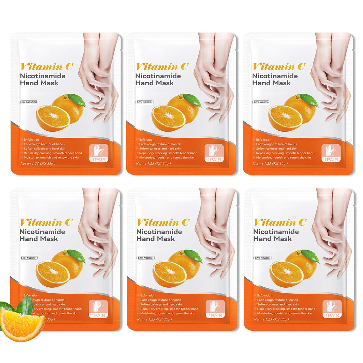 Hydrating Hand Masks, 6PCS Hand Mask Moisturizing Gloves for Men Women, Smooth Long Lasting Soft Exfoliating Hand Peeling Spa Mask Moisturizer Beauty Gift Set for Dry Cracked Rough Dull Hands（A)
