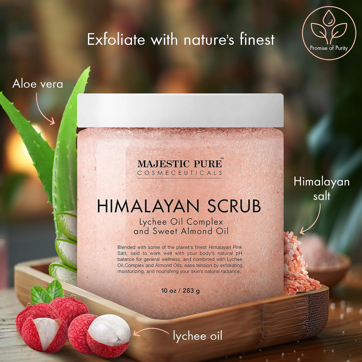 Majestic Pure Himalayan Salt Body Scrub, 10 Oz
