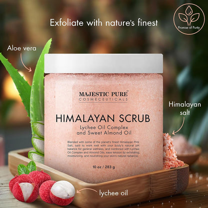Majestic Pure Himalayan Salt Body Scrub, 10 Oz