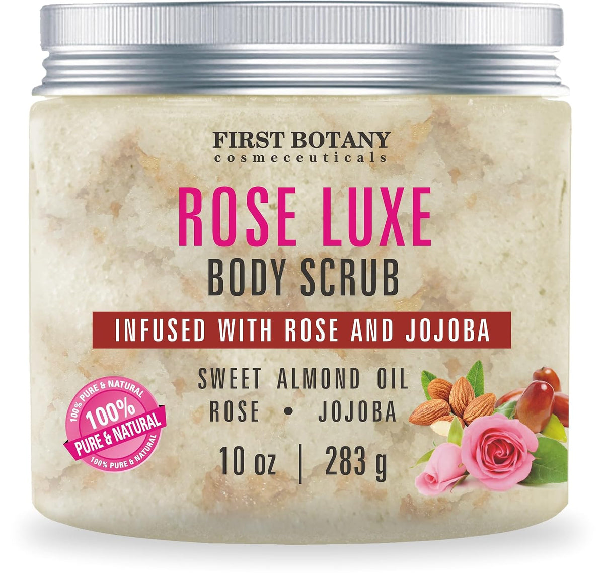 First Botany Body Scrub - Natural Exfoliating Salt Scrub & Body and Face Souffle helps with Moisturizing Skin, Acne, Cellulite, Dead Skin Scars, Wrinkles (Himalayan Salt)