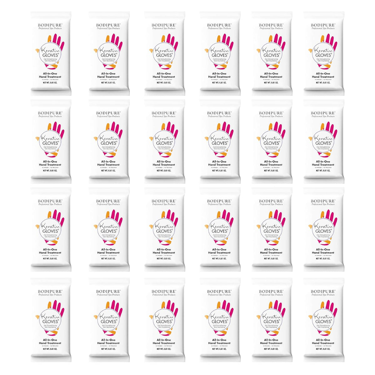 Bodipure All-In-1 Moisturizing Hand Mask, Keratin & Vitamin E Hand Mask for Dry Cracked Hands, Natural Moisturizing Gloves Formula, Strengthen Nails & Repair Hands 50 Pairs