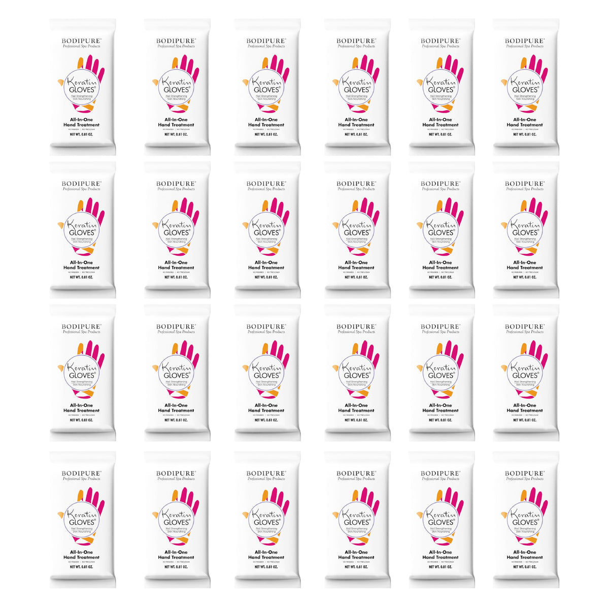 Bodipure All-In-1 Moisturizing Hand Mask, Keratin & Vitamin E Hand Mask for Dry Cracked Hands, Natural Moisturizing Gloves Formula, Strengthen Nails & Repair Hands 50 Pairs