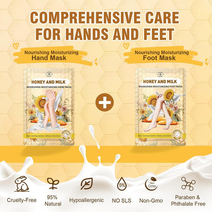 TEAWOO 18 Pairs Moisturizing Hand & Foot Masks for Dry Cracked Feet