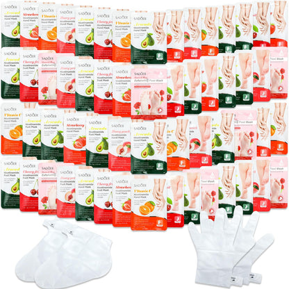 48 Pcs Fruits Beauty Hand Foot Mask Bulk for Women Girl Sister