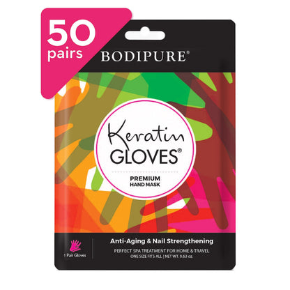 Bodipure Hand Mask Premium 12pk, K-Beauty Keratin, Deep Moisture, Nail Care