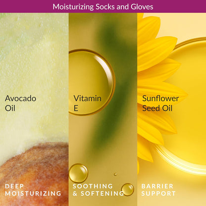 Epielle Moisturizing Hand Mask 6 Pairs, Soften with Sunflower Seed Oil & Vitamin E, Deep Moisturizing Gloves for Dry, Cracked Hands, Self Care Gifts for Women, Spa Kit