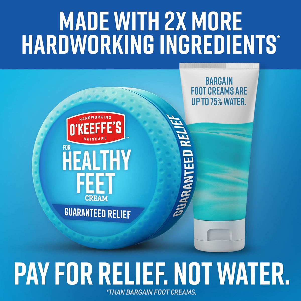 OKeeffes for Healthy Feet Foot Cream, 6.4 oz Jar, 2-Pack, Non-Greasy