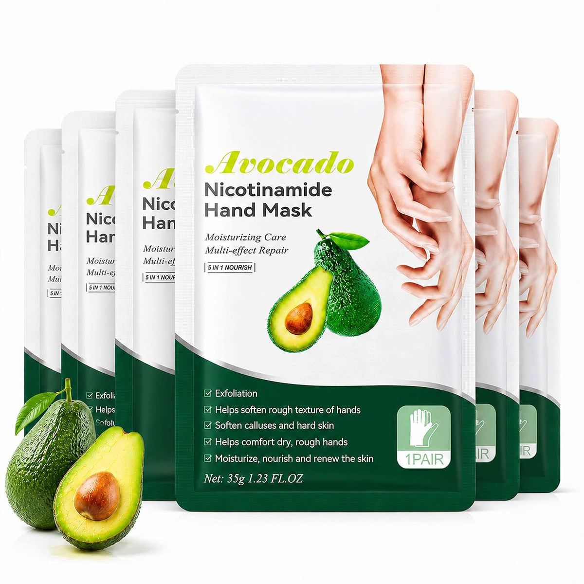 Avocado Hand Masks Moisturizing Glove, 5 Pairs Hand Peeling Mask
