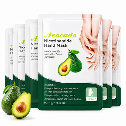 Avocado Hand Masks Moisturizing Glove, 5 Pairs Hand Peeling Mask