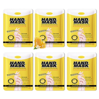 6 Pairs Hand Mask for Dry Cracked Hands,Nourishing Moisturizing Gloves,Hands Moisturizer for Deep Moisturizing,Silky Smooth Moisturizing Gloves,Hand Care Mask Set(A)