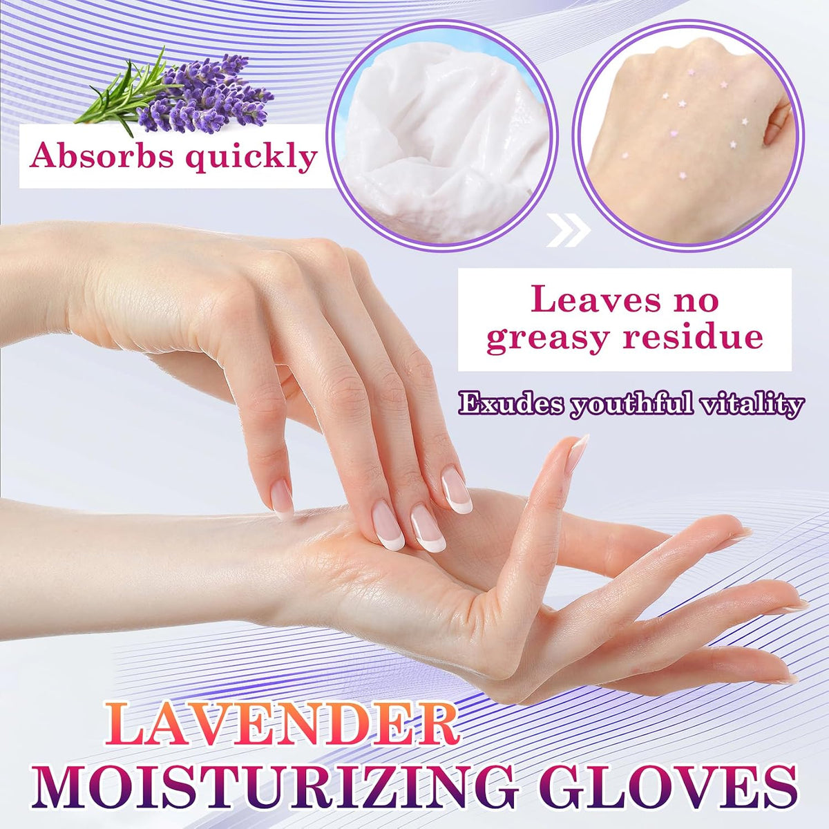 6 Pairs Hand Masks Moisturizing Gloves, Hydrating Hand Mask Moisturizer Gloves Care for Dry Cracked Hands, Smooth Long Lasting Soft Firming Hand Mask Gift Set for Men Women（A)