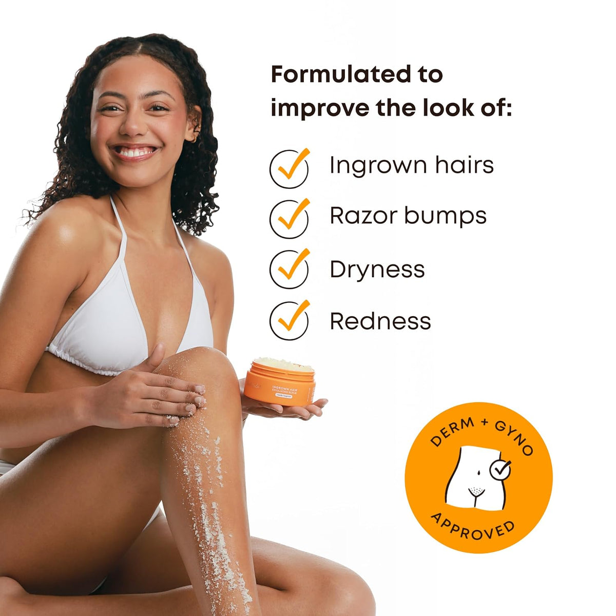 Bushbalm Ingrown Hair Exfoliating Body Scrub - Vanilla Tangerine, 236ml