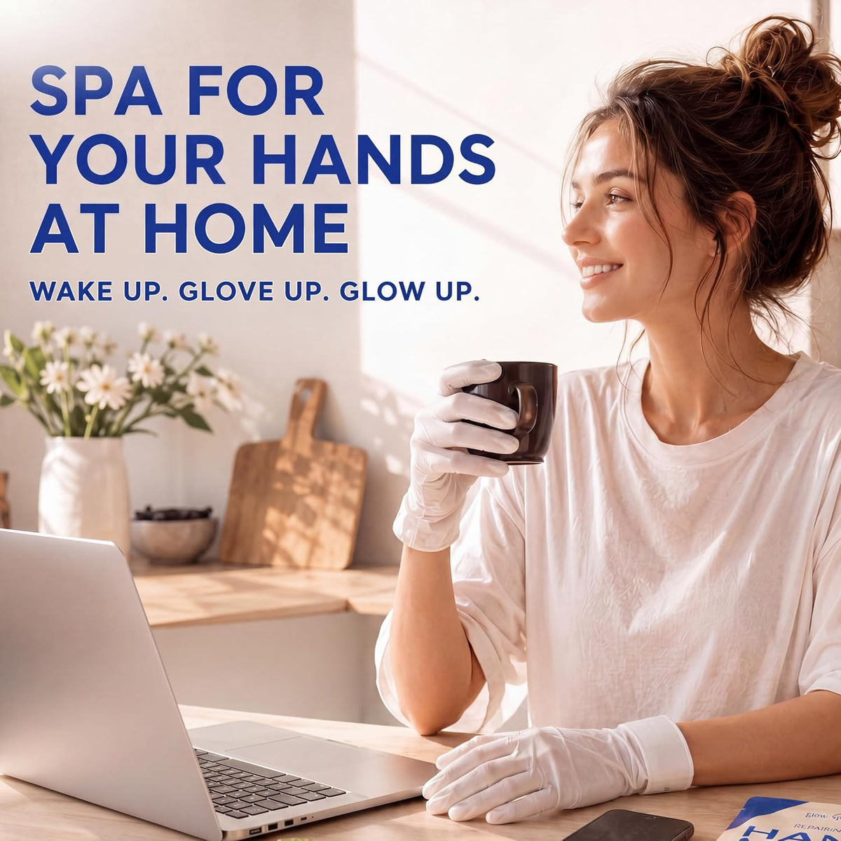 Hand Mask – Moisturizing Gloves for Dry Cracked Hands, Deep Collagen Care