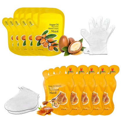 Elitzia Hand & Foot Mask Avocado & Honey Almond 10 Packs Moisturizing