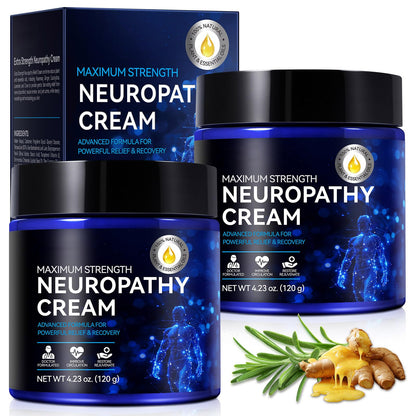 Nerve Relief Cream & Natural Ingredients – Soothing Foot & Hand Cream for Nerve Discomfort, Tingling & Burning Sensations – Fast-Absorbing Moisturizing for Men & Women – 4oz (120g)