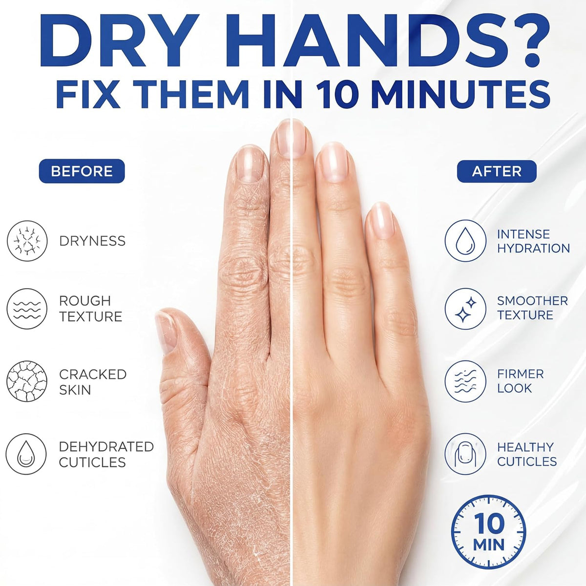 Hand Mask – Moisturizing Gloves for Dry Cracked Hands, Deep Collagen Care