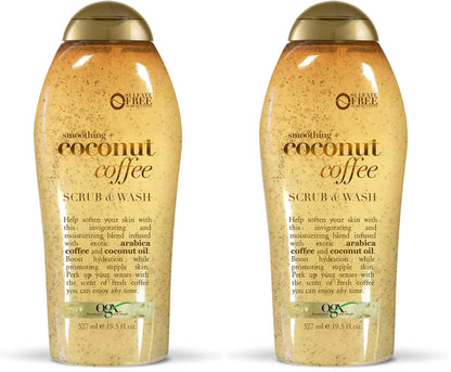 OGX Smoothing + Coconut Coffee Body Scrub, 19.5 fl oz