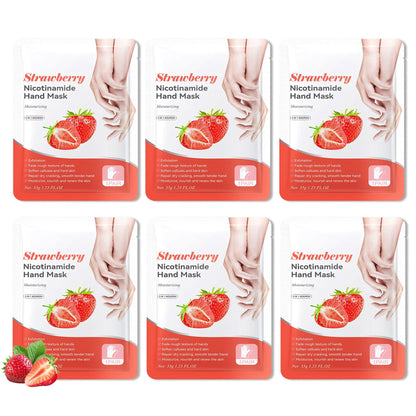 Hydrating Hand Masks, 6PCS Hand Mask Moisturizing Gloves for Men Women, Smooth Long Lasting Soft Exfoliating Hand Peeling Spa Mask Moisturizer Beauty Gift Set for Dry Cracked Rough Dull Hands（A)