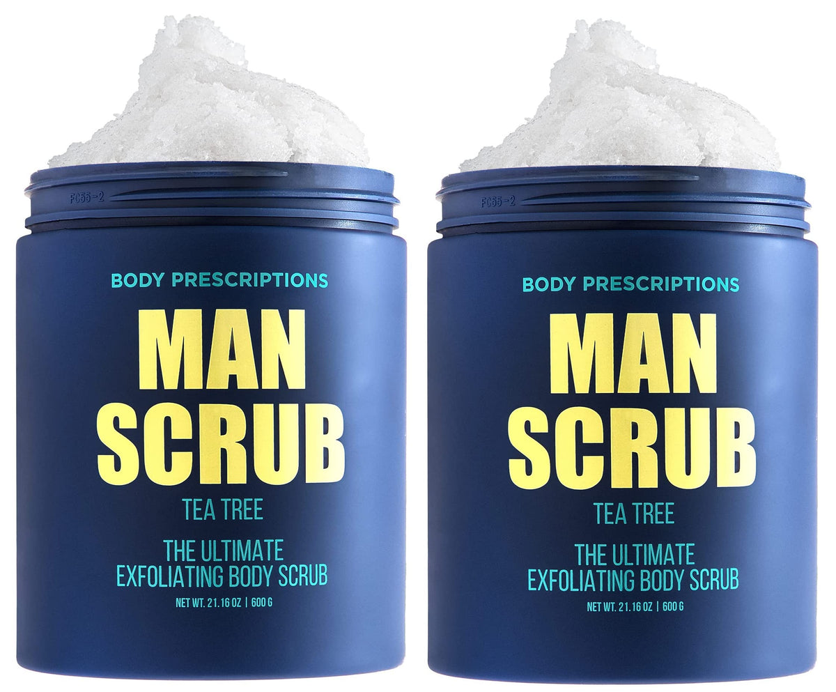 Body Prescriptions Men’s Exfoliating Body Scrub – Ultimate Skin Cleansing Wash in Jar with Twist-Top Lid, For All Skin Types, 21 Ounce (Pack of 1), Cedarwood